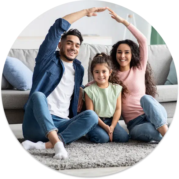 A happy family moving into a San Diego rental home